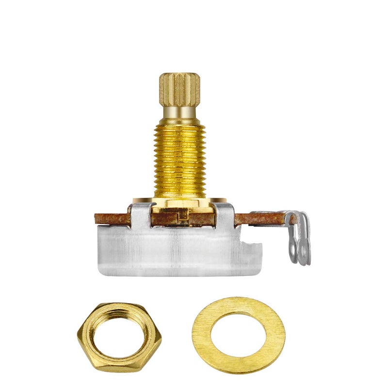 FLEOR 4pcs A500K Guitar Pots L18mm Shaft Audio Taper Volume Potentiometer,Golden Color - Image 3